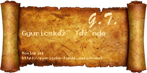 Gyuricskó Tünde névjegykártya