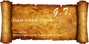 Gyuricskó Tünde névjegykártya