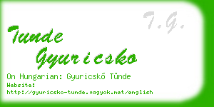 tunde gyuricsko business card